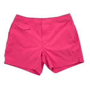 J Crew Mens Swim Trunks Size 31 Pink 5" Inseam Preppy Coastal Lined Colorful